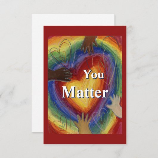 Wat je belangrijk vindt zijn Rainbow Hearts Note C Bedankkaart (Voorkant / Achterkant)