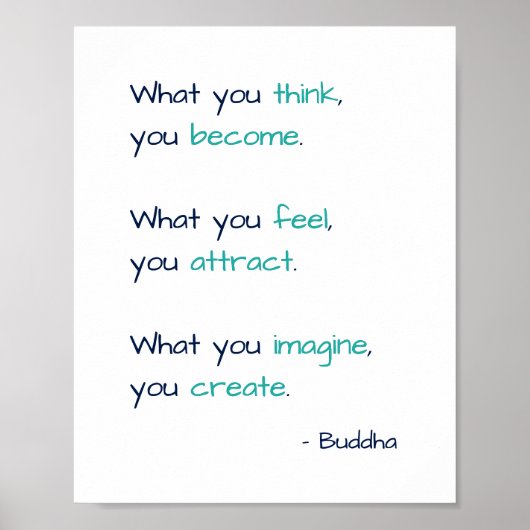 Wat je denkt dat je boeddha True Wisdom Quote word Poster (Voorkant)