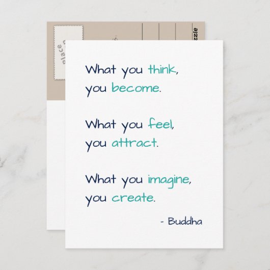 Wat je denkt dat je een godslasterlijk citaat word briefkaart (Voorkant / Achterkant)