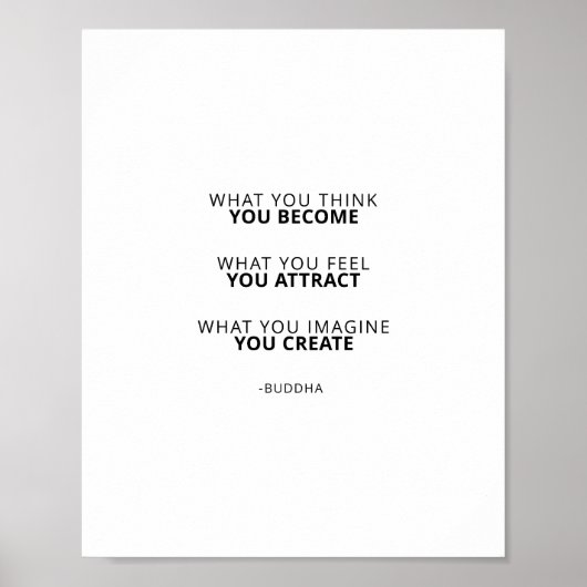 Wat je denkt te worden, Boeddha citaat Poster (Voorkant)