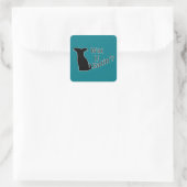 Wat je eet vierkante sticker (Tas)