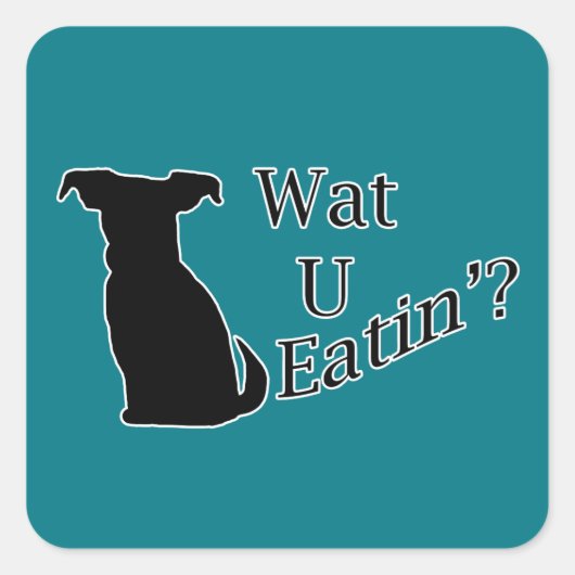 Wat je eet vierkante sticker (Voorkant)