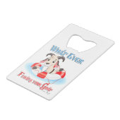 Wat je geit ook drijft creditkaart flessenopener (Voorkant Gekanteld)