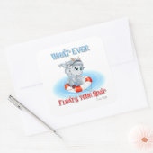 Wat je geit ook drijft vierkante sticker (Envelop)