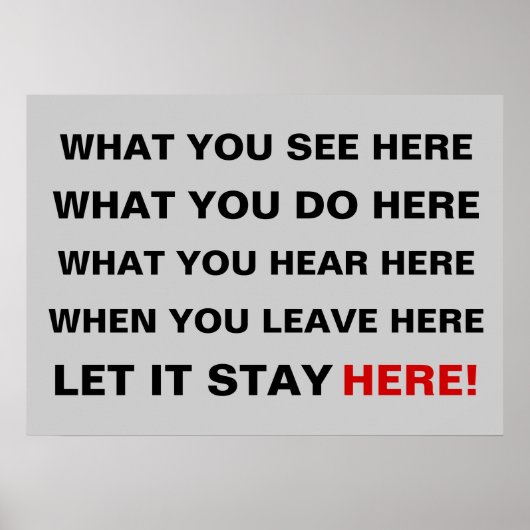 Wat je hier ziet, wat je hier doet, wat je hoort poster (Voorkant)