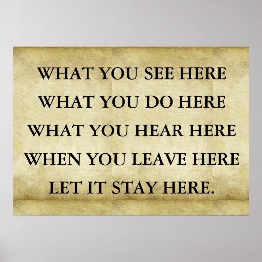 Wat je hier ziet, wat je hier doet, wat je hoort poster (Voorkant)