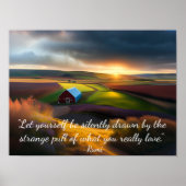 Wat je houdt van Rumi Quote Pastoral Scene Poster (Voorkant)
