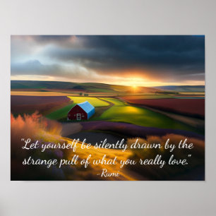 Wat je houdt van Rumi Quote Pastoral Scene Poster
