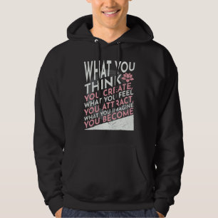 Wat je je voorstelt word je Yoga Citaat Hoodie
