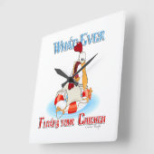 Wat je kip ook drijft vierkante klok (Hoek)