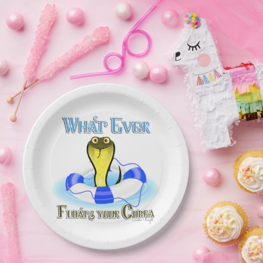 Wat je kobra ook drijft papieren bordje (Feest)
