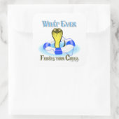 Wat je kobra ook drijft vierkante sticker (Tas)