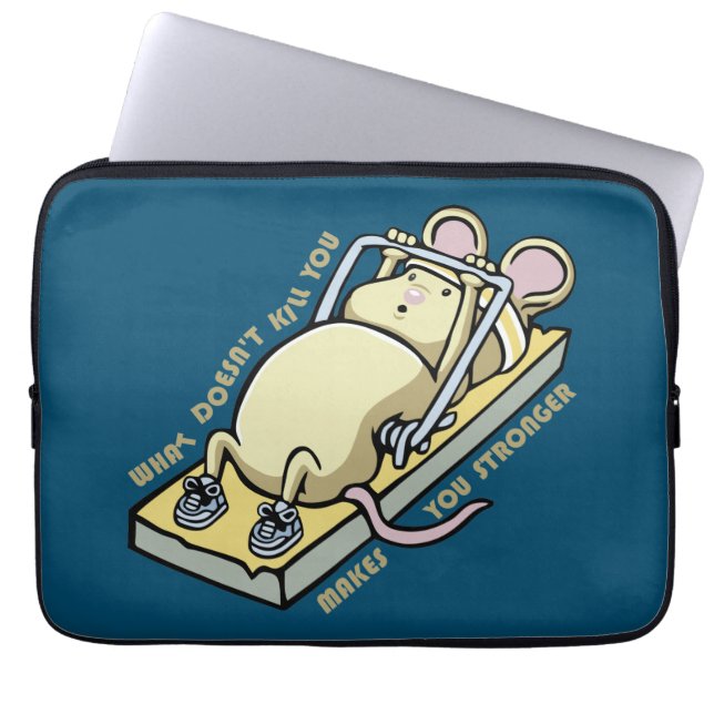 Wat je niet doodt maakt je sterker laptop sleeve (Voorkant)