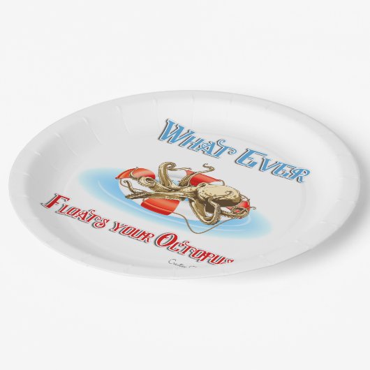 Wat je Octopus ook drijft Papieren Bordje (Gekanteld)