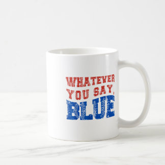 Wat je ook zegt Blue Funny Baseball Koffiemok