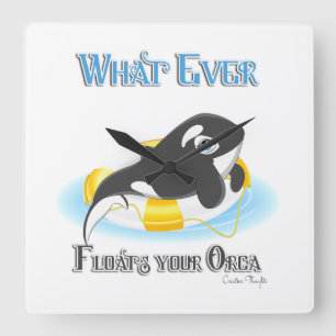 Wat je Orca Whale ook drijft Vierkante Klok