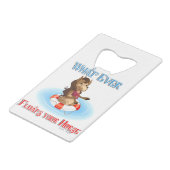 Wat je paard ook drijft creditkaart flessenopener (Voorkant Gekanteld)