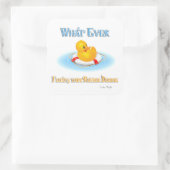 Wat je Rubber Duckie ook drijft Vierkante Sticker (Tas)