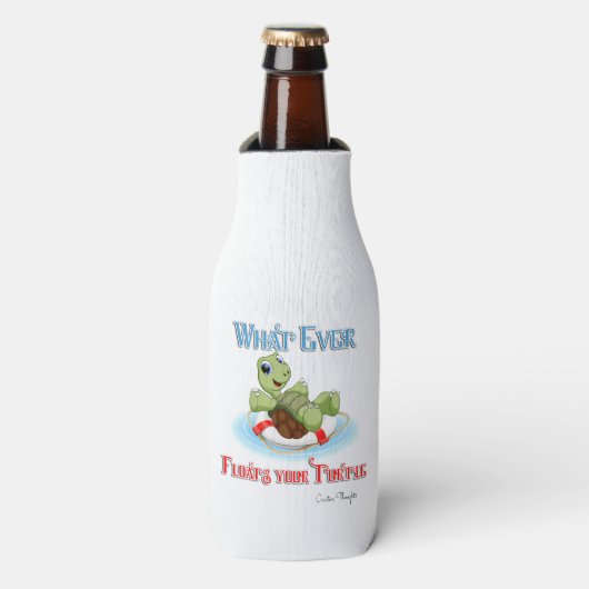Wat je schildpad ook drijft flesjeskoeler (Fles Voorkant)