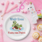 Wat je schildpad ook drijft papieren bordje (Feest)