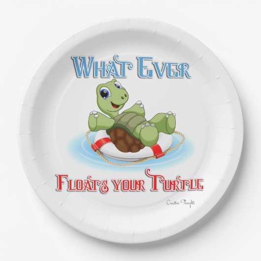 Wat je schildpad ook drijft papieren bordje (Voorkant)
