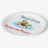 Wat je schildpadden ook drijft papieren bordje (Gekanteld)