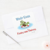 Wat je schildpadden ook drijft vierkante sticker (Envelop)