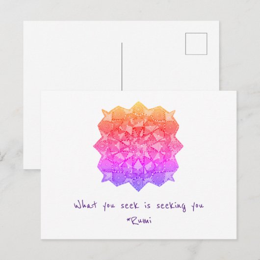 Wat je zoekt, is jou zoeken. briefkaart (Voorkant / Achterkant)