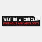 Wat Joe Wilson zegt Bumpersticker (Voorkant)