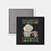 Wat Jou Anders Maakt Olifant Moeder Autisme Bewust Magneet (Voorkant / Achterkant)