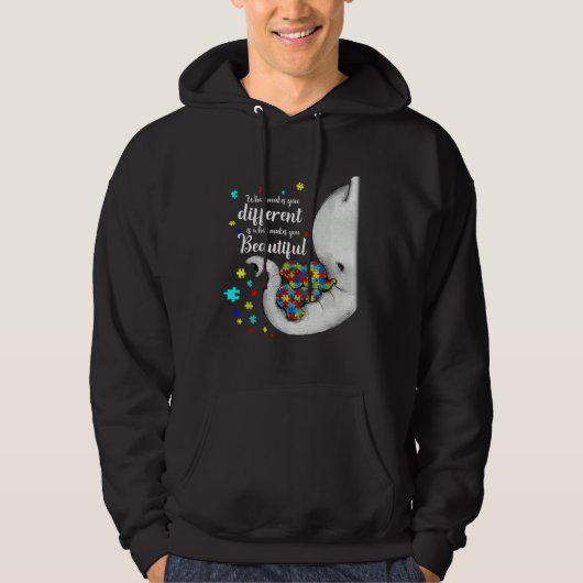 Wat Jou Anders Maakt Olifant Moeder Autisme Kind Hoodie (Voorkant)