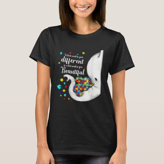 Wat Jou Anders Maakt Olifant Moeder Kind Autisme T-shirt (Voorkant)