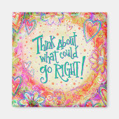 Wat kan er goed gaan citeren  harten Boho Magneet (Voorkant)