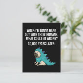 Wat kan er mis gaan met Funny Wolf Pug Dog Meme? Briefkaart (Staand voorkant)