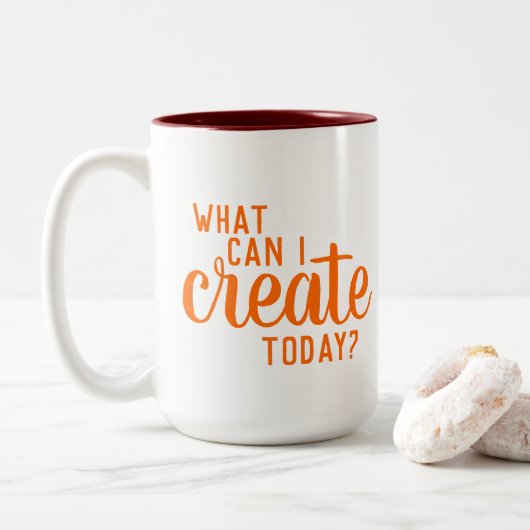 "Wat kan ik vandaag Creëer?" Kunstmatige Mok (Met donut)