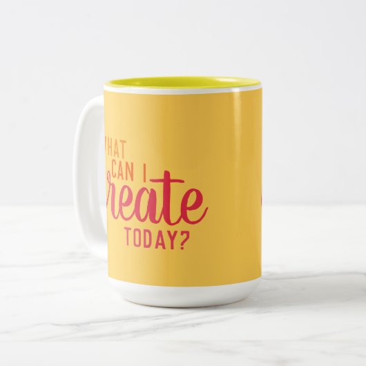 "Wat kan ik vandaag Creëer?" Kunstmatige Mok (Voorkant links)