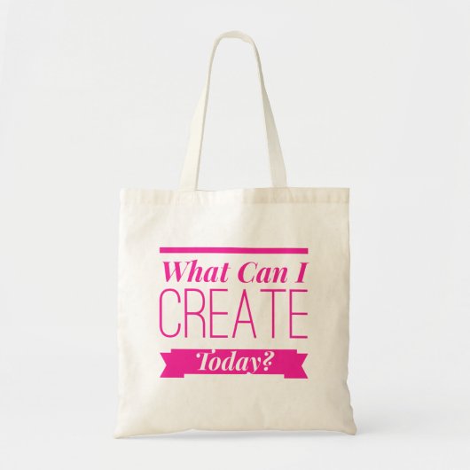 Wat kan ik vandaag Creëer - Tas in roze letters (Voorkant)