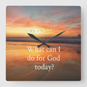 Wat kan ik voor God doen? Vierkante Klok (Voorkant)