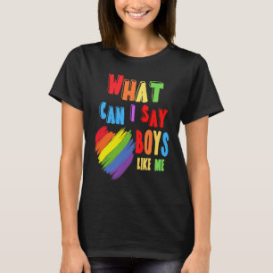 Wat kan ik zeggen jongens zoals ik regenboog hart  t-shirt