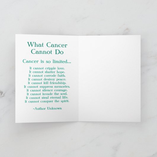 Wat kanker niet kan aangepaste Art-Wenskaarten uit Kaart (Binnen)