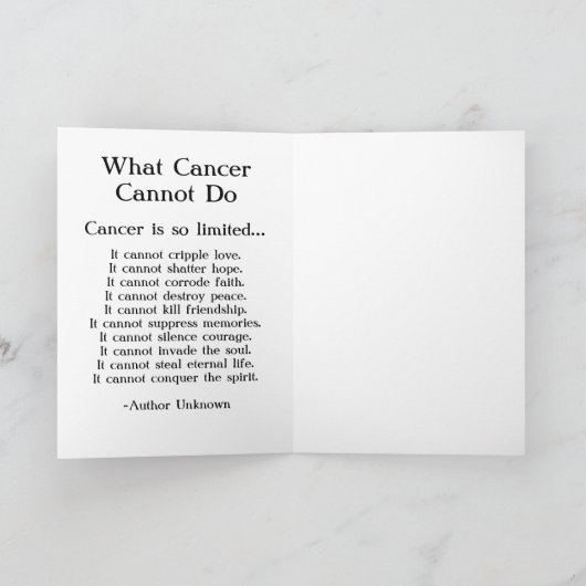 Wat kanker niet kan aangepaste Art-Wenskaarten uit Kaart (Binnen)