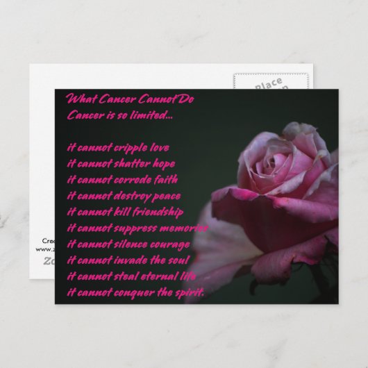 Wat kanker niet kan Briefkaarten (Voorkant / Achterkant)