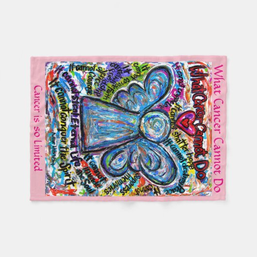 Wat kanker niet kan doen, aangepaste engels chemo fleece deken (Voorkant (Horizontaal))