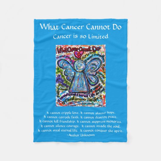 Wat kanker niet kan doen, aangepaste engels chemo fleece deken (Voorkant)