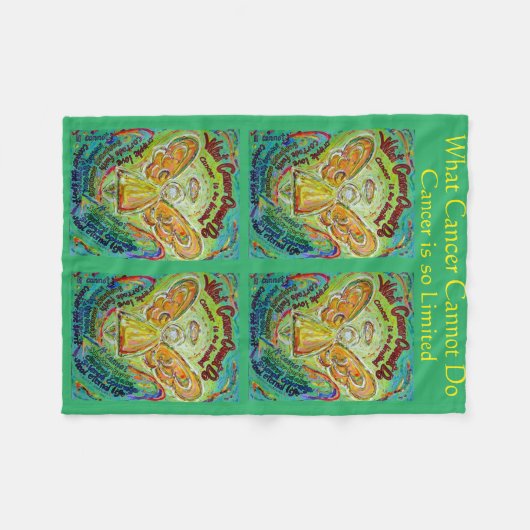 Wat kanker niet kan doen, aangepaste engels chemo fleece deken (Voorkant (Horizontaal))