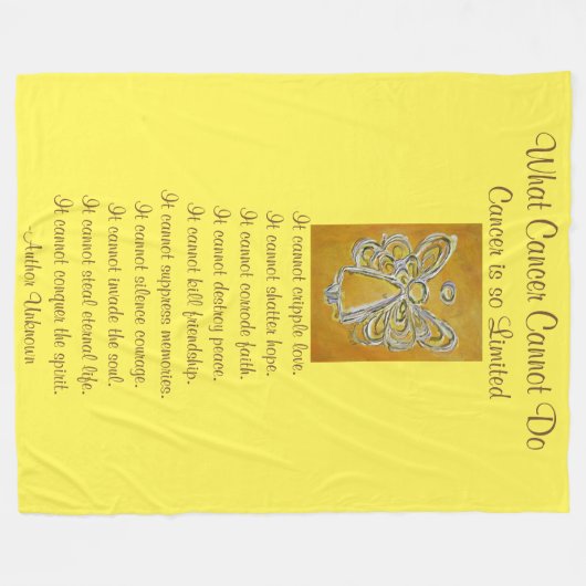 Wat kanker niet kan doen, aangepaste engels chemo fleece deken (Voorkant (Horizontaal))