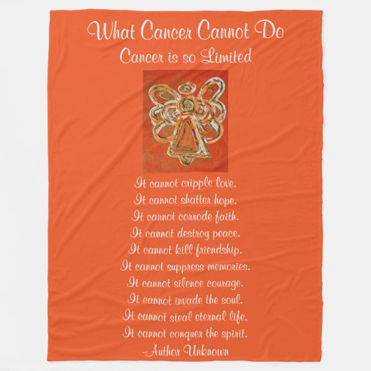 Wat kanker niet kan doen, aangepaste engels chemo fleece deken (Voorkant)