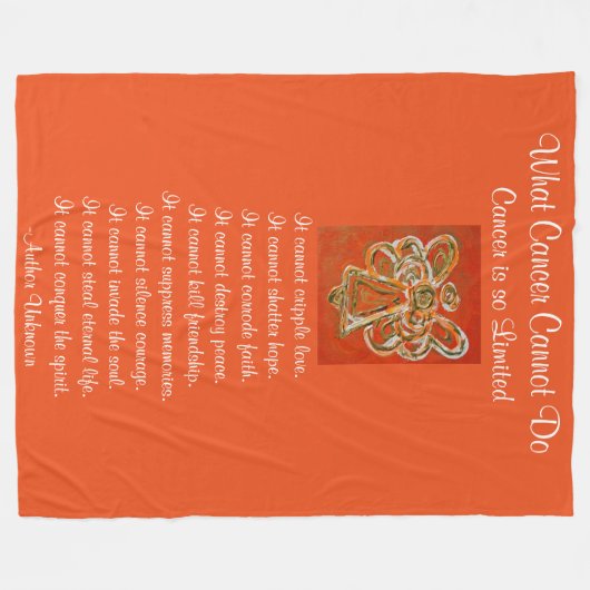 Wat kanker niet kan doen, aangepaste engels chemo fleece deken (Voorkant (Horizontaal))