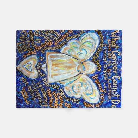 Wat kanker niet kan doen, aangepaste engels chemo fleece deken (Voorkant (Horizontaal))