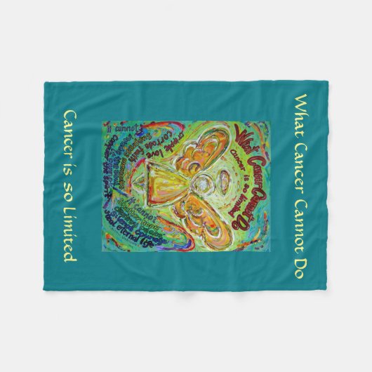 Wat kanker niet kan doen, aangepaste engels chemo fleece deken (Voorkant (Horizontaal))